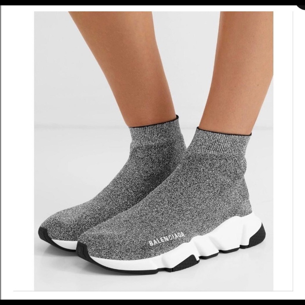 Balenciaga Metallic Speed Trainers